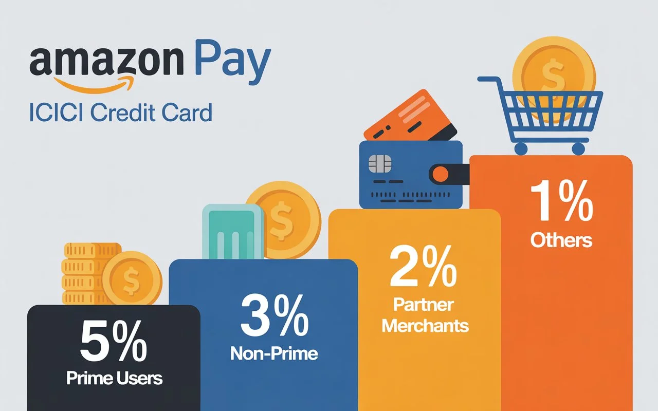 Amazon Pay ICICI Credit Card cashback rates for Prime and Non-Prime users in India